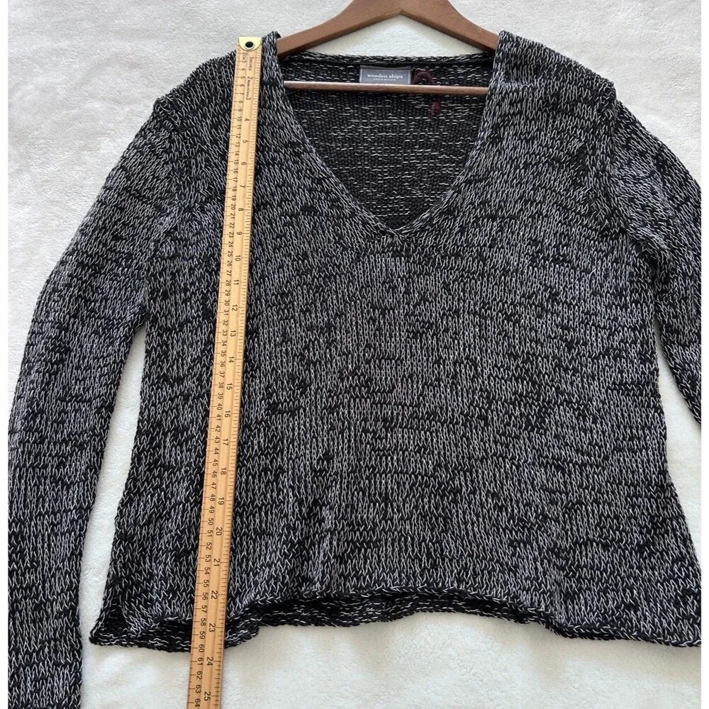 Wooden Ships Knit Sweater XS/Small Marled Boxy Cropped Lightweight - Picture 7 of 12